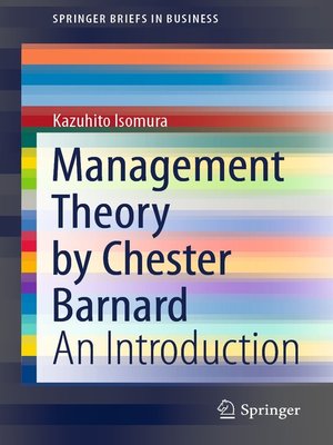 cover image of Management Theory by Chester Barnard